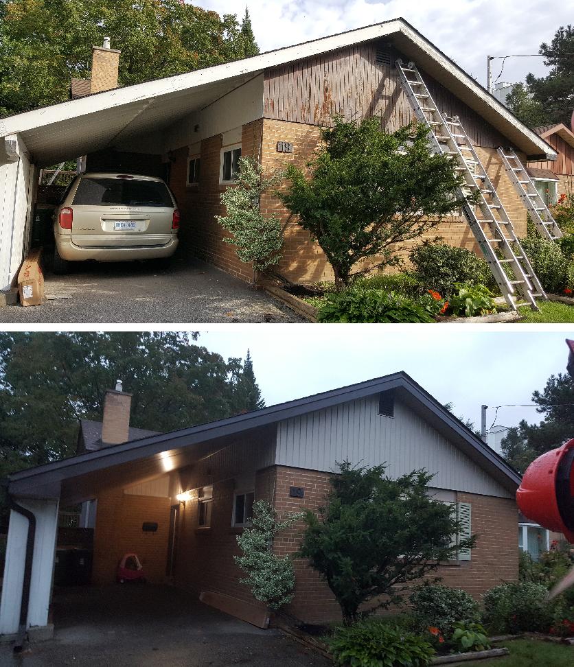 Aluminum fascia renovation makeover Burlington.