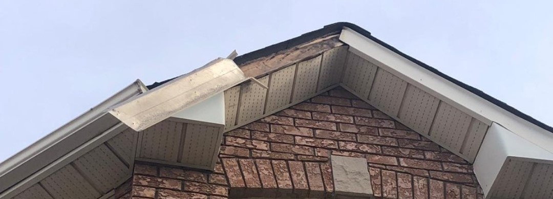 Aluminum fascia damaged by wind